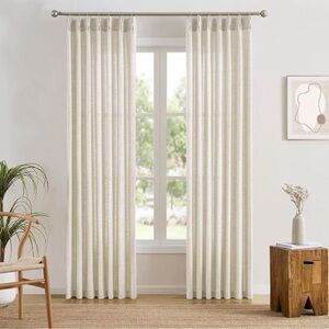 NEW PAIR Extra Long 140” Pinch Pleated Memory Trained Luxury Curtains